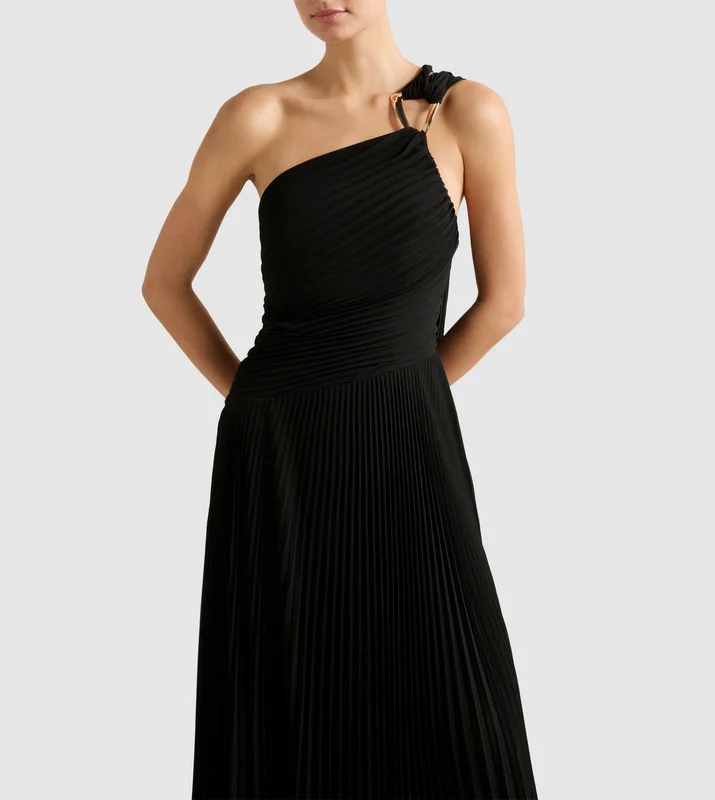 forever new  Drz20474-Black Women's Mid Dress for Women | Best Price UAE